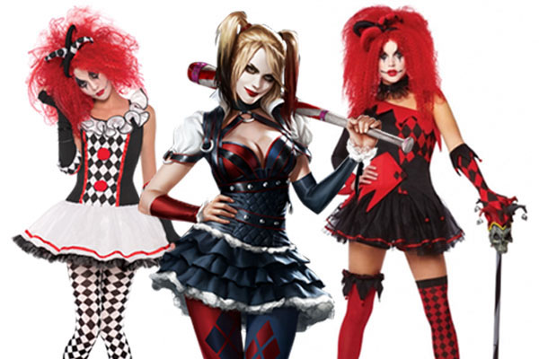 Ladies Harlequin Costume Tricksterina Jester Clown Costume Halloween Fancy ...